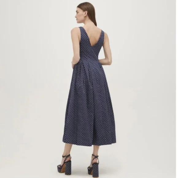 *SOLD*  Hill House Womens Jacqueline Cotton Satin Polka Dot Dress - Size S - Picture 2 of 11